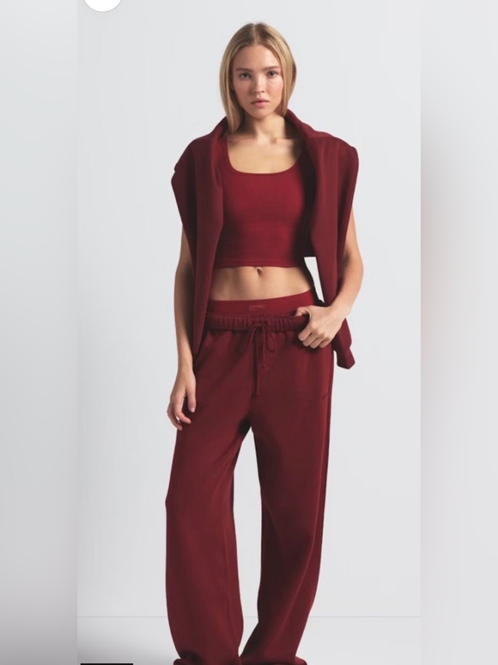 Skims Women's Merlot COTTON FLEECE
CLASSIC STRAIGHT LEG PANTS. XS. NWT